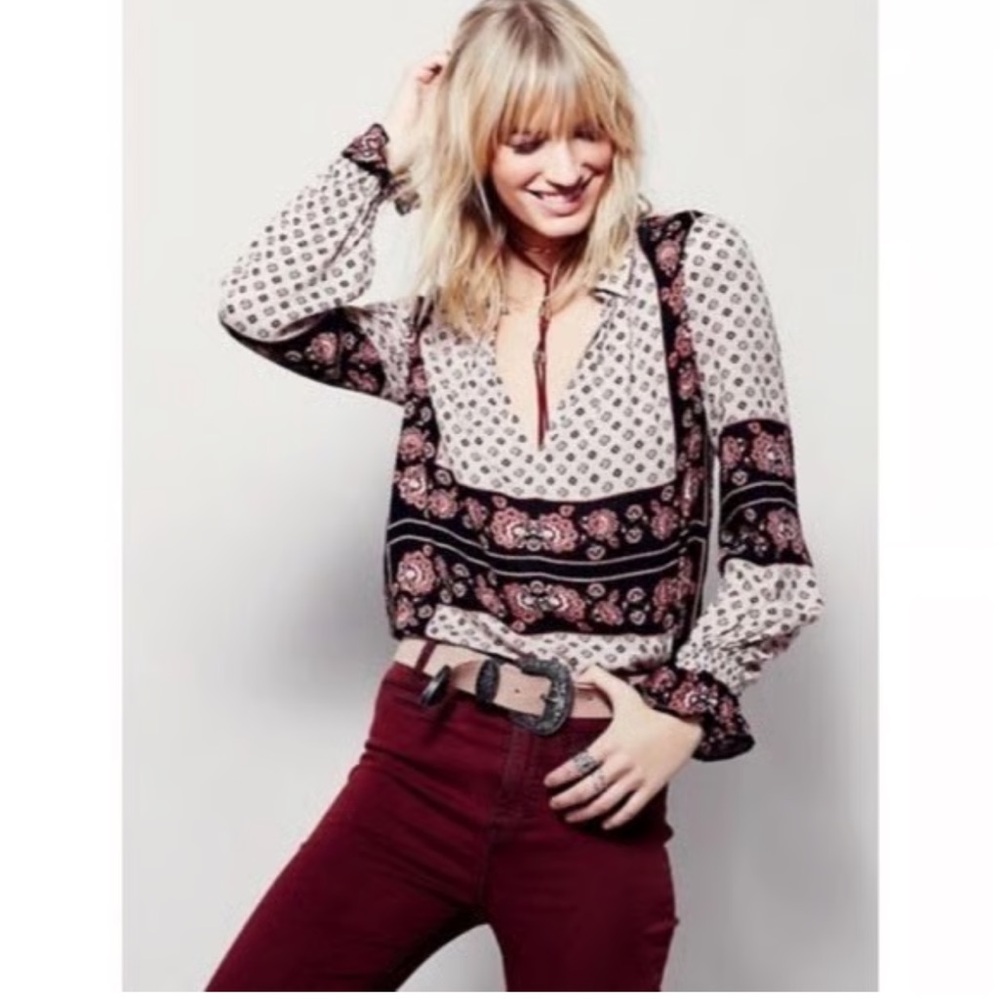 Free People Changing Times Border Print Tunic